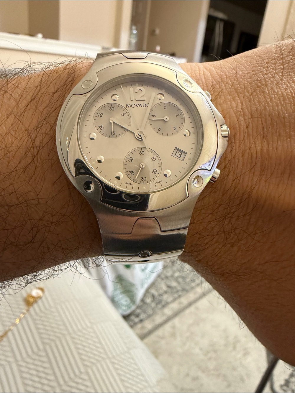 Movado SE Sports Edition Chronograph Men's Watch Silver Dial Stainless Steel